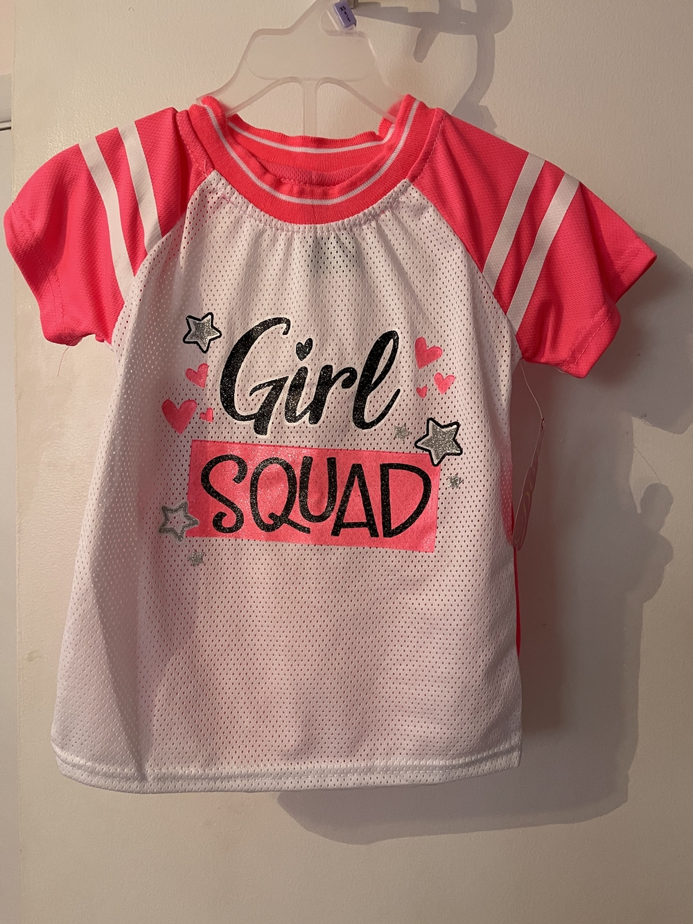 Diva Hot Pink and White Mesh Short Sleeve Tee